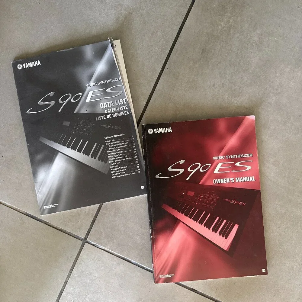 Yamaha S90ES Owner's Manual + Data List Booklet Synthesizer Guides